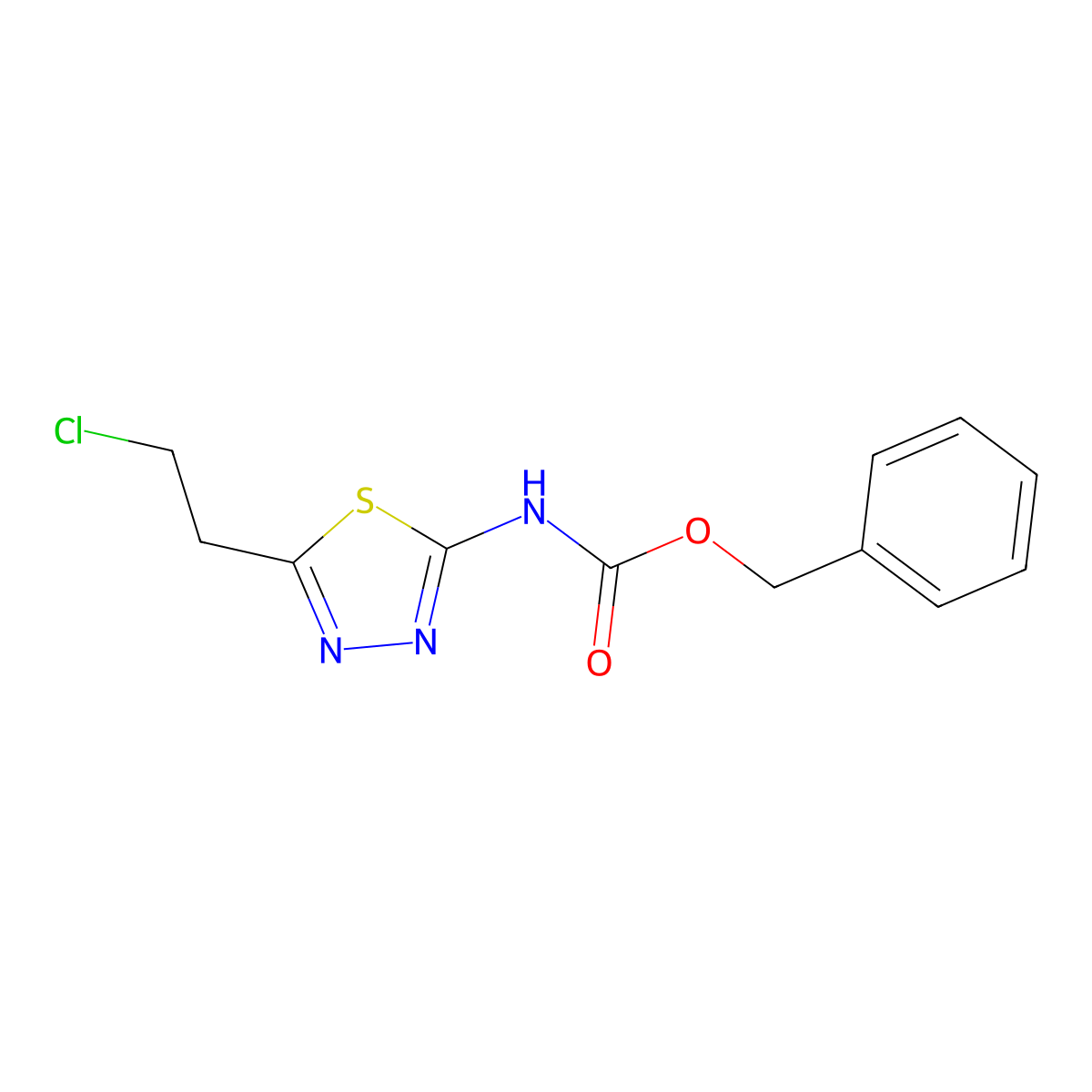 benzyl N-[5-(2-chloroethyl)-1,3,4-thiadiazol-2-yl]carbamate molecular structure, CAS 2680680-39-9