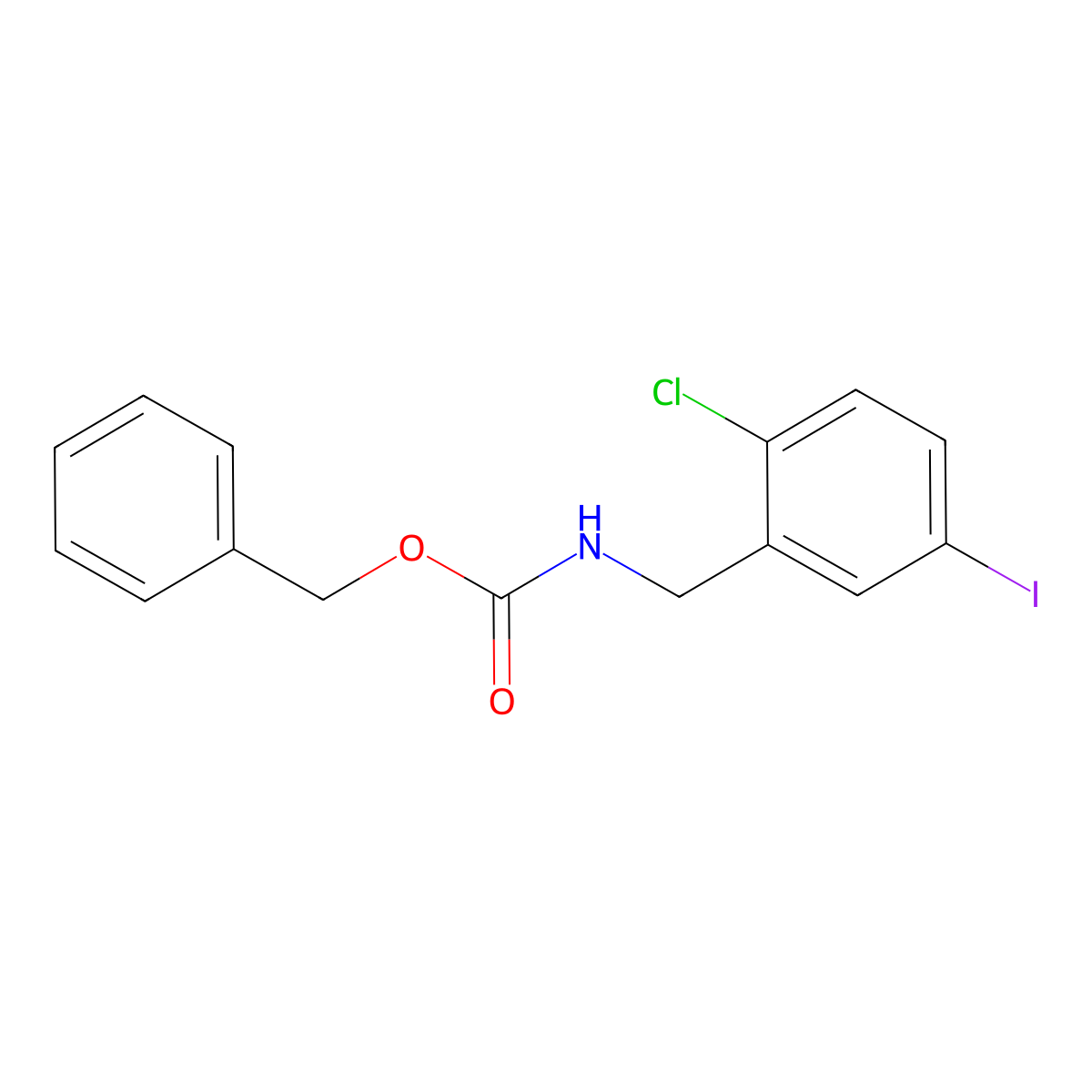 benzyl N-[(2-chloro-5-iodophenyl)methyl]carbamate molecular structure, CAS 2680680-40-2