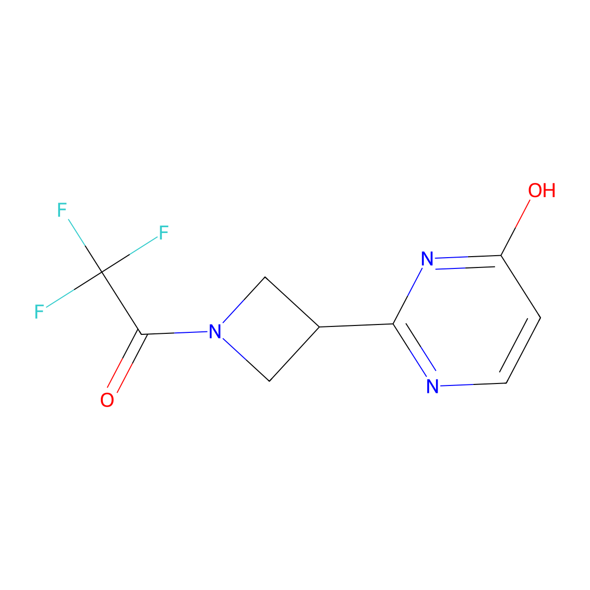 2,2,2-Trifluoro-1-[3-(4-hydroxypyrimidin-2-yl)azetidin-1-yl]ethan-1-one molecular structure, CAS 2680680-42-4