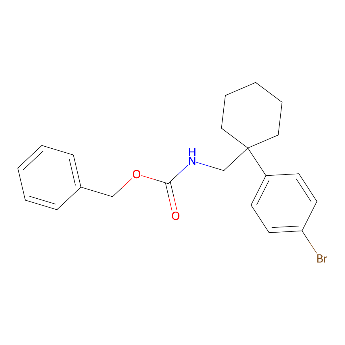 benzyl N-{[1-(4-bromophenyl)cyclohexyl]methyl}carbamate molecular structure, CAS 2680680-47-9
