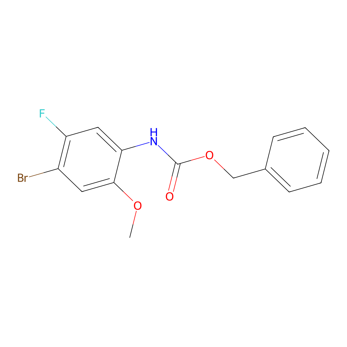 benzyl N-(4-bromo-5-fluoro-2-methoxyphenyl)carbamate molecular structure, CAS 2680680-52-6