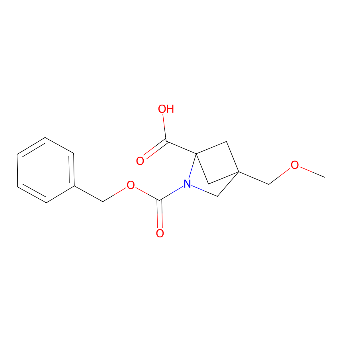2-[(Benzyloxy)carbonyl]-4-(methoxymethyl)-2-azabicyclo[2.1.1]hexane-1-carboxylic acid molecular structure, CAS 2680680-58-2