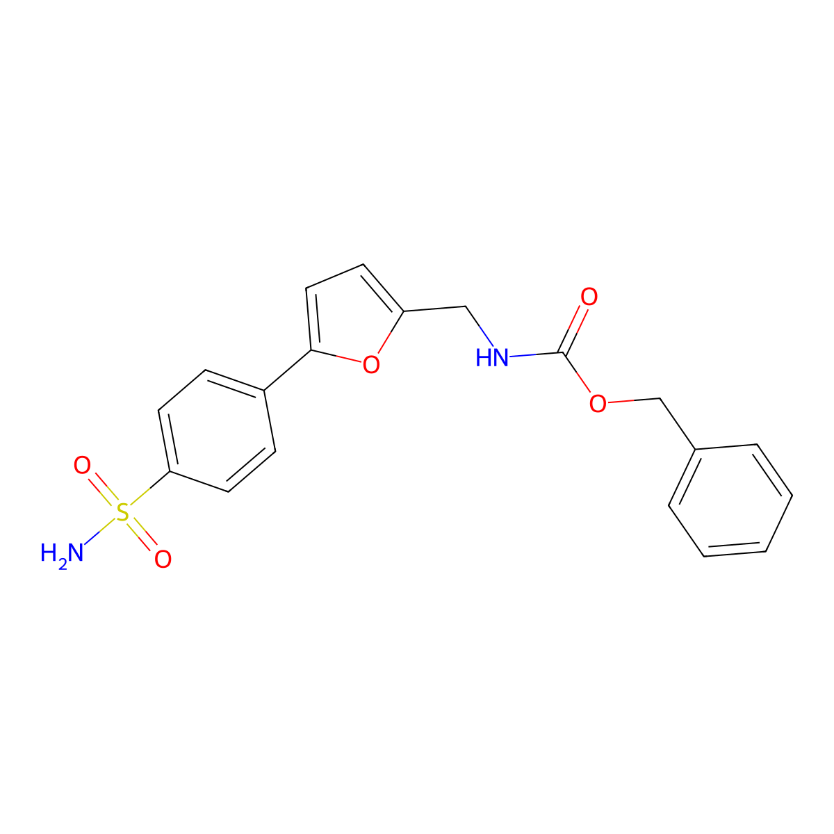 benzyl N-{[5-(4-sulfamoylphenyl)furan-2-yl]methyl}carbamate molecular structure, CAS 2680680-69-5