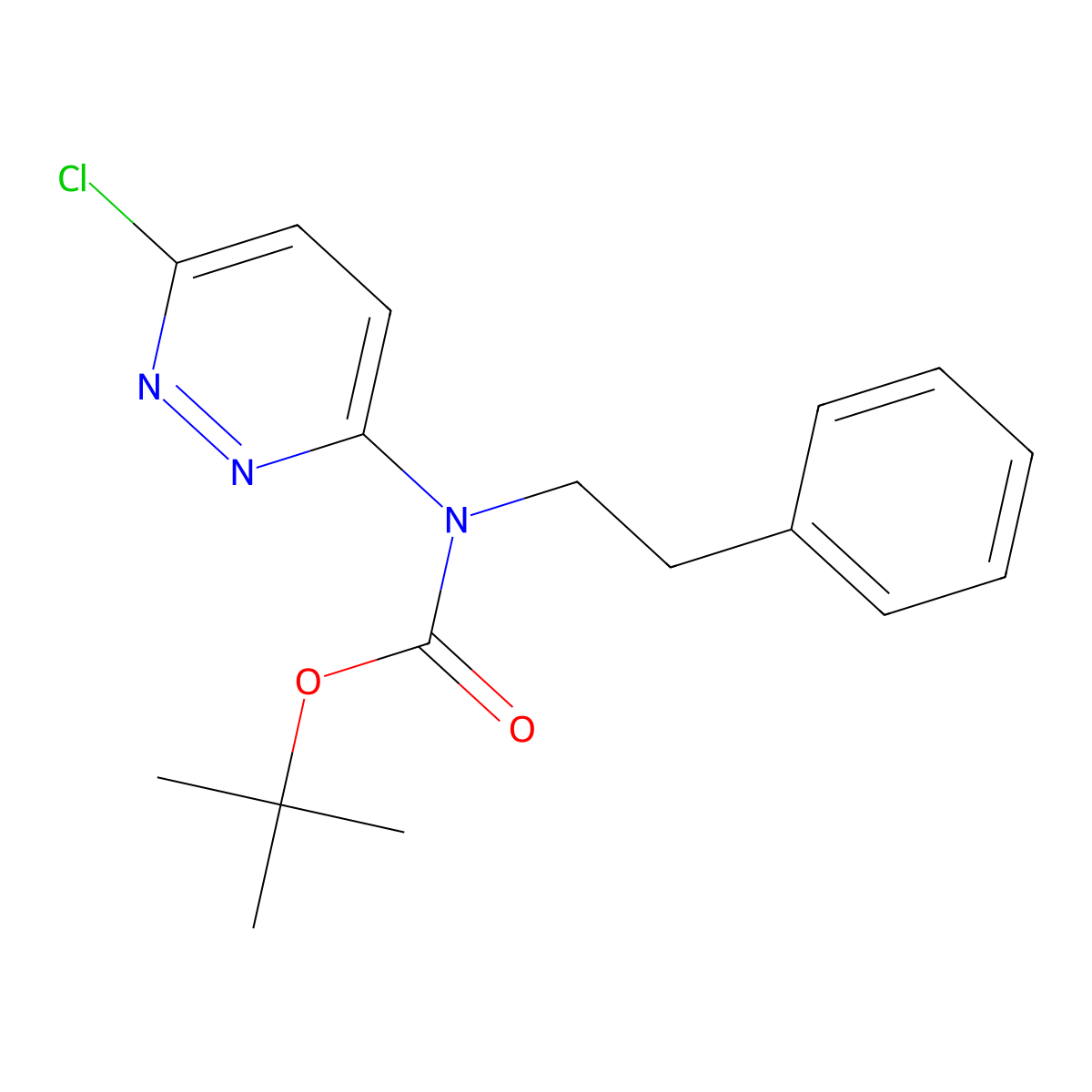 tert-butyl N-(6-chloropyridazin-3-yl)-N-(2-phenylethyl)carbamate molecular structure, CAS 2680680-73-1