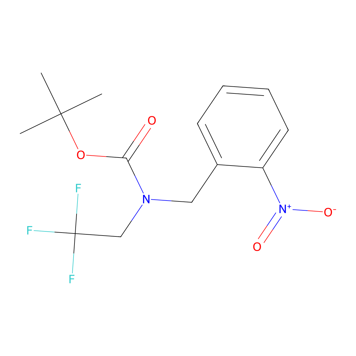 tert-butyl N-[(2-nitrophenyl)methyl]-N-(2,2,2-trifluoroethyl)carbamate molecular structure, CAS 2680680-80-0