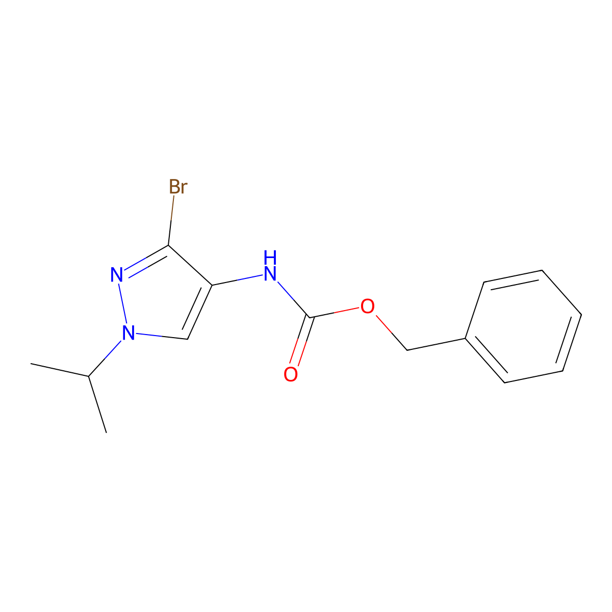 benzyl N-[3-bromo-1-(propan-2-yl)-1H-pyrazol-4-yl]carbamate molecular structure, CAS 2680680-91-3