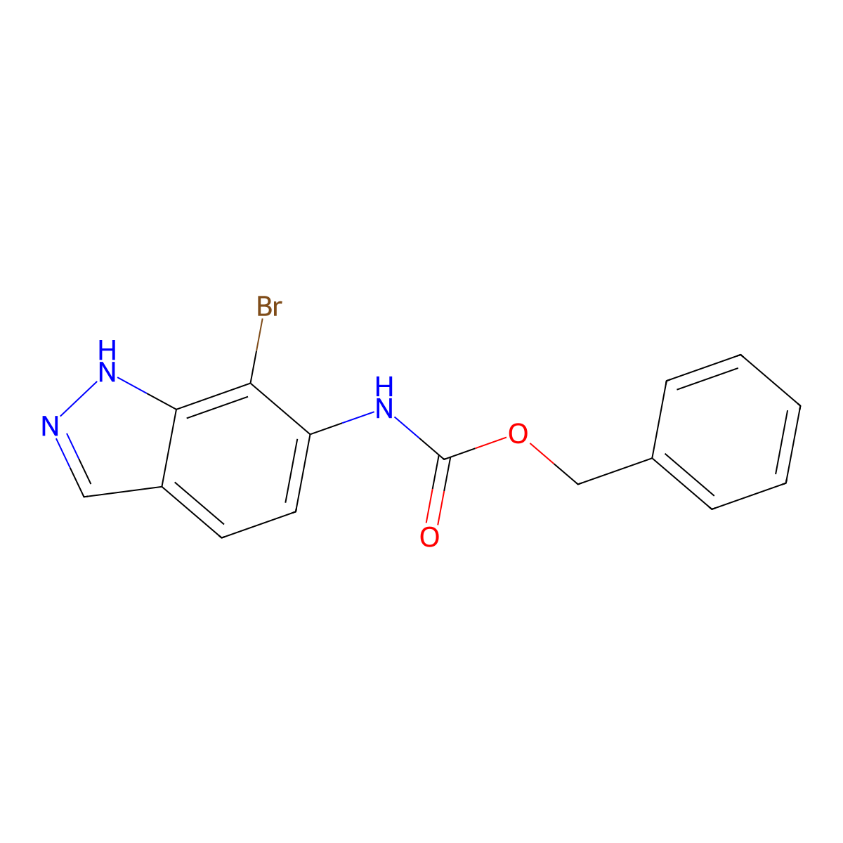 benzyl N-(7-bromo-1H-indazol-6-yl)carbamate molecular structure, CAS 2680680-93-5