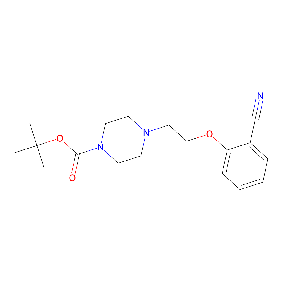 Tert-butyl 4-[2-(2-cyanophenoxy)ethyl]piperazine-1-carboxylate molecular structure, CAS 2680680-99-1