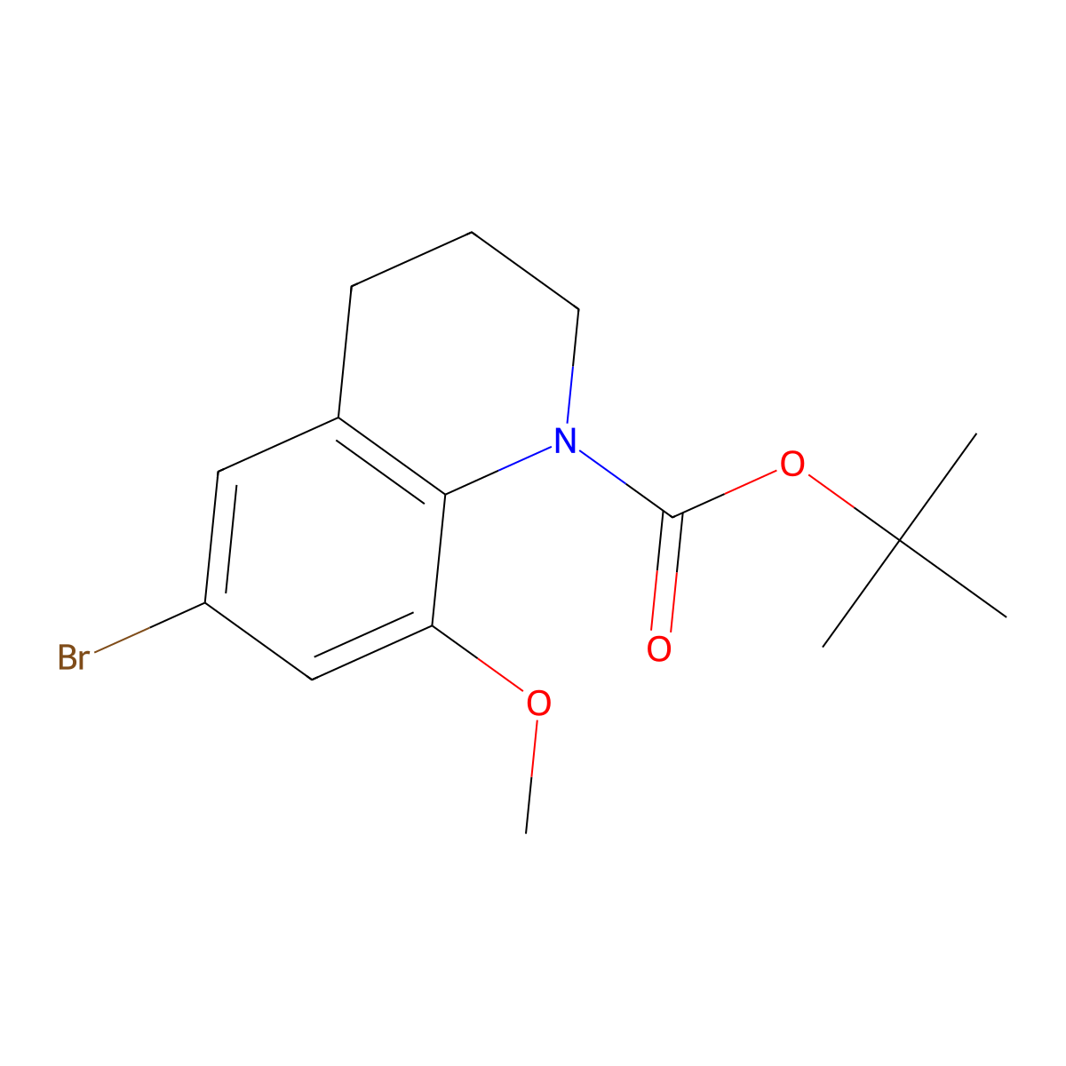Tert-butyl 6-bromo-8-methoxy-1,2,3,4-tetrahydroquinoline-1-carboxylate molecular structure, CAS 2680681-08-5