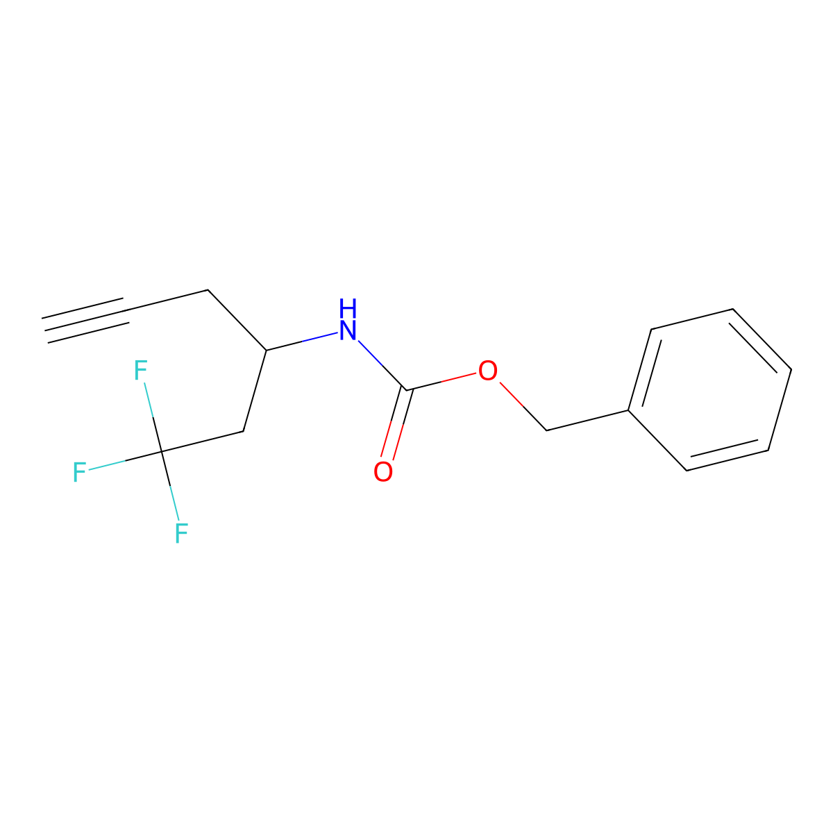benzyl N-(1,1,1-trifluorohex-5-yn-3-yl)carbamate molecular structure, CAS 2680681-09-6