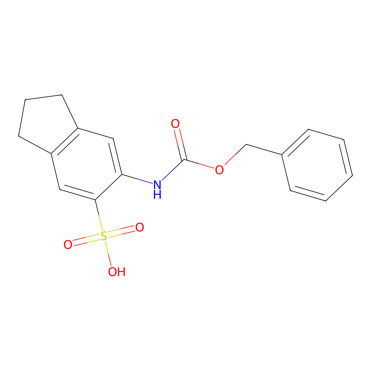 6-{[(benzyloxy)carbonyl]amino}-2,3-dihydro-1H-indene-5-sulfonic acid molecular structure, CAS 2680681-12-1