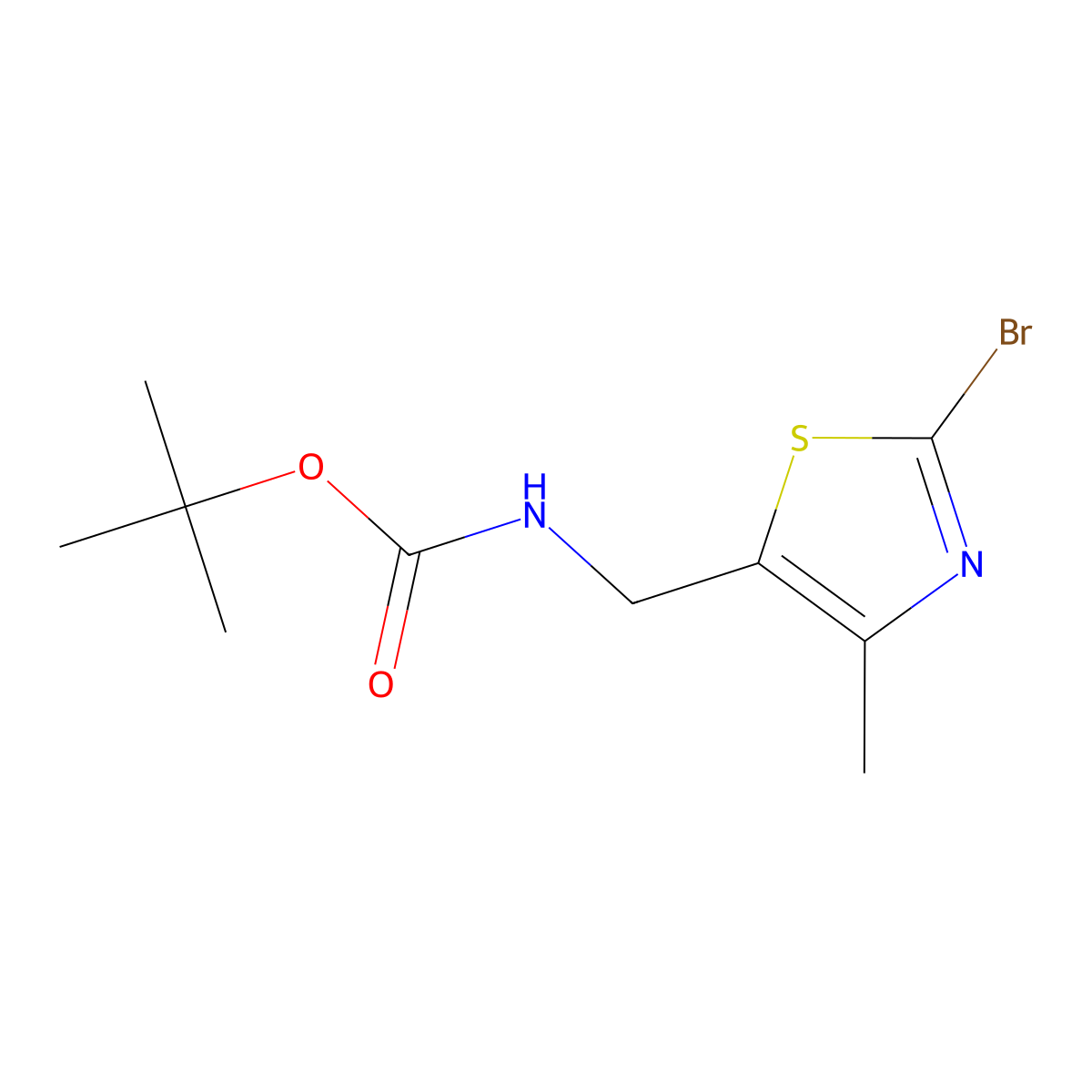 tert-Butyl ((2-bromo-4-methylthiazol-5-yl)methyl)carbamate molecular structure, CAS 2680681-16-5