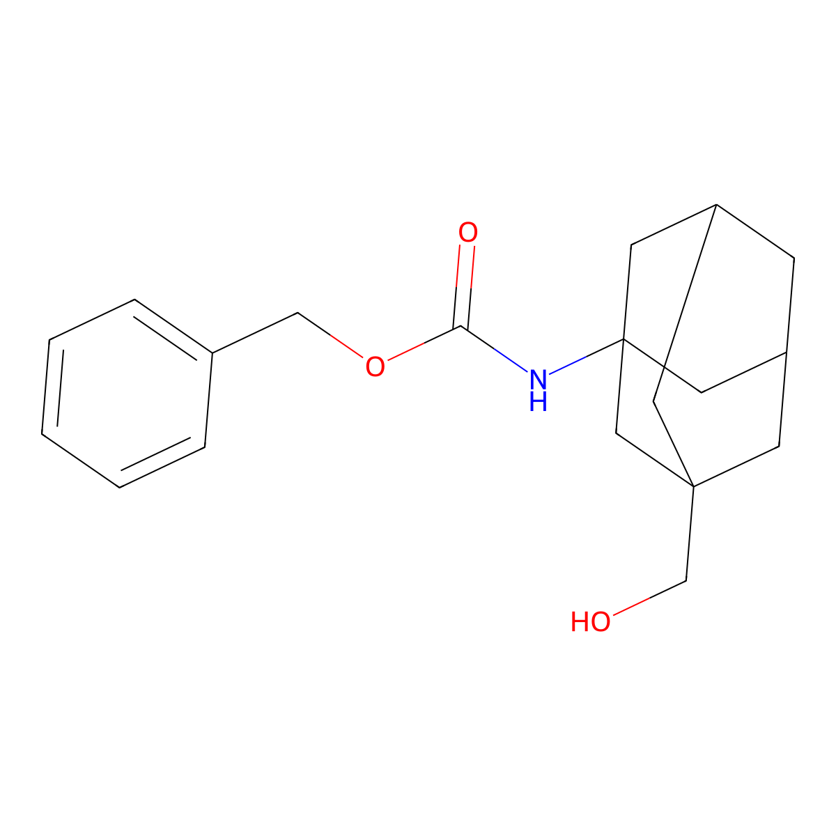 benzyl N-[3-(hydroxymethyl)adamantan-1-yl]carbamate molecular structure, CAS 2680681-17-6
