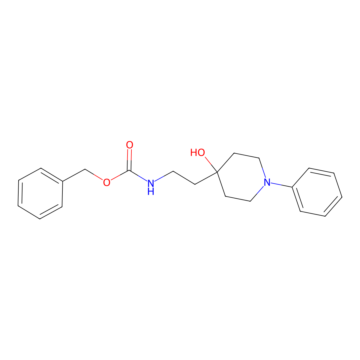 benzyl N-[2-(4-hydroxy-1-phenylpiperidin-4-yl)ethyl]carbamate molecular structure, CAS 2680681-22-3