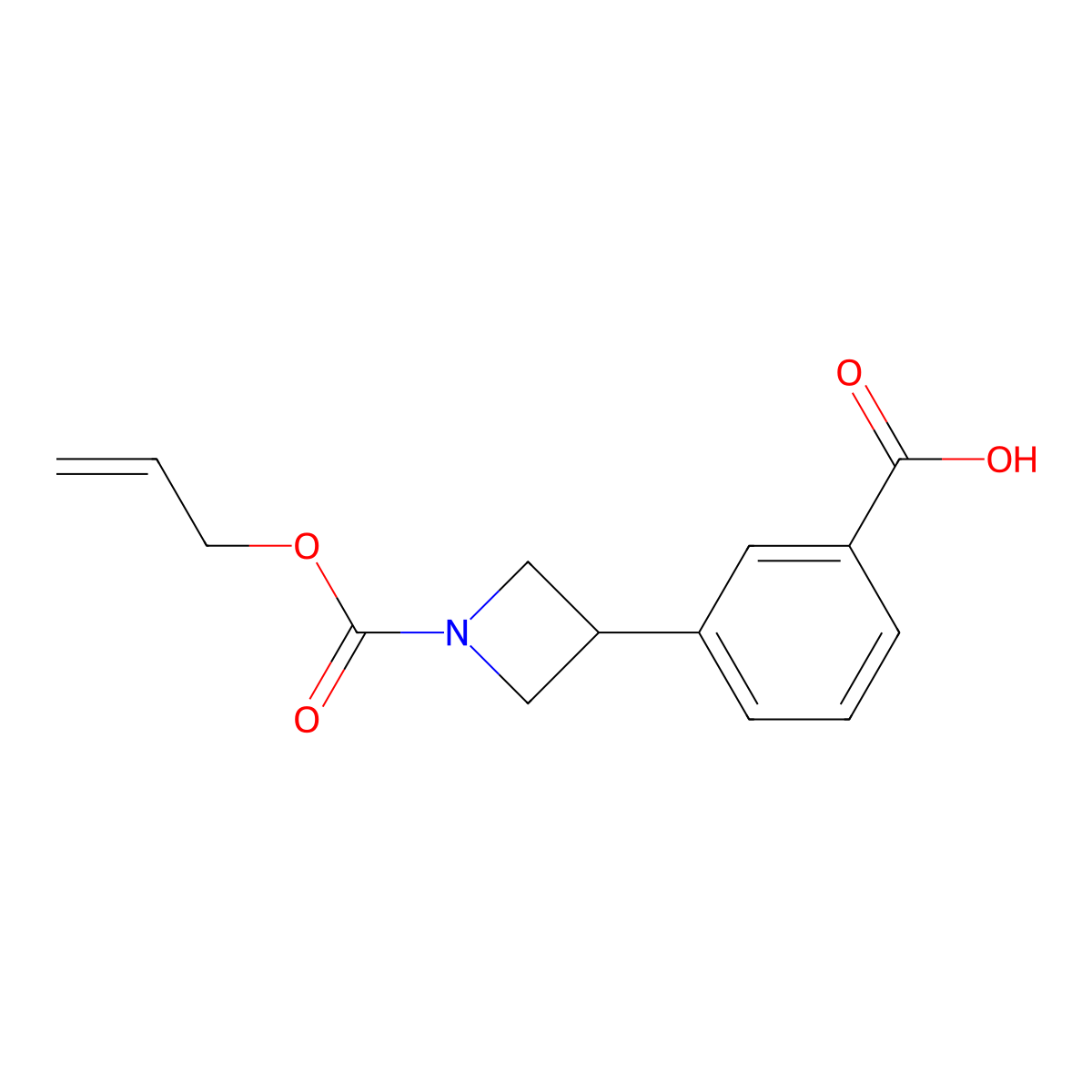 3-{1-[(Prop-2-en-1-yloxy)carbonyl]azetidin-3-yl}benzoic acid molecular structure, CAS 2680681-29-0