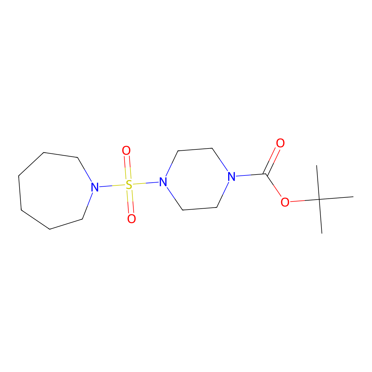Tert-butyl 4-(azepane-1-sulfonyl)piperazine-1-carboxylate molecular structure, CAS 2680681-45-0