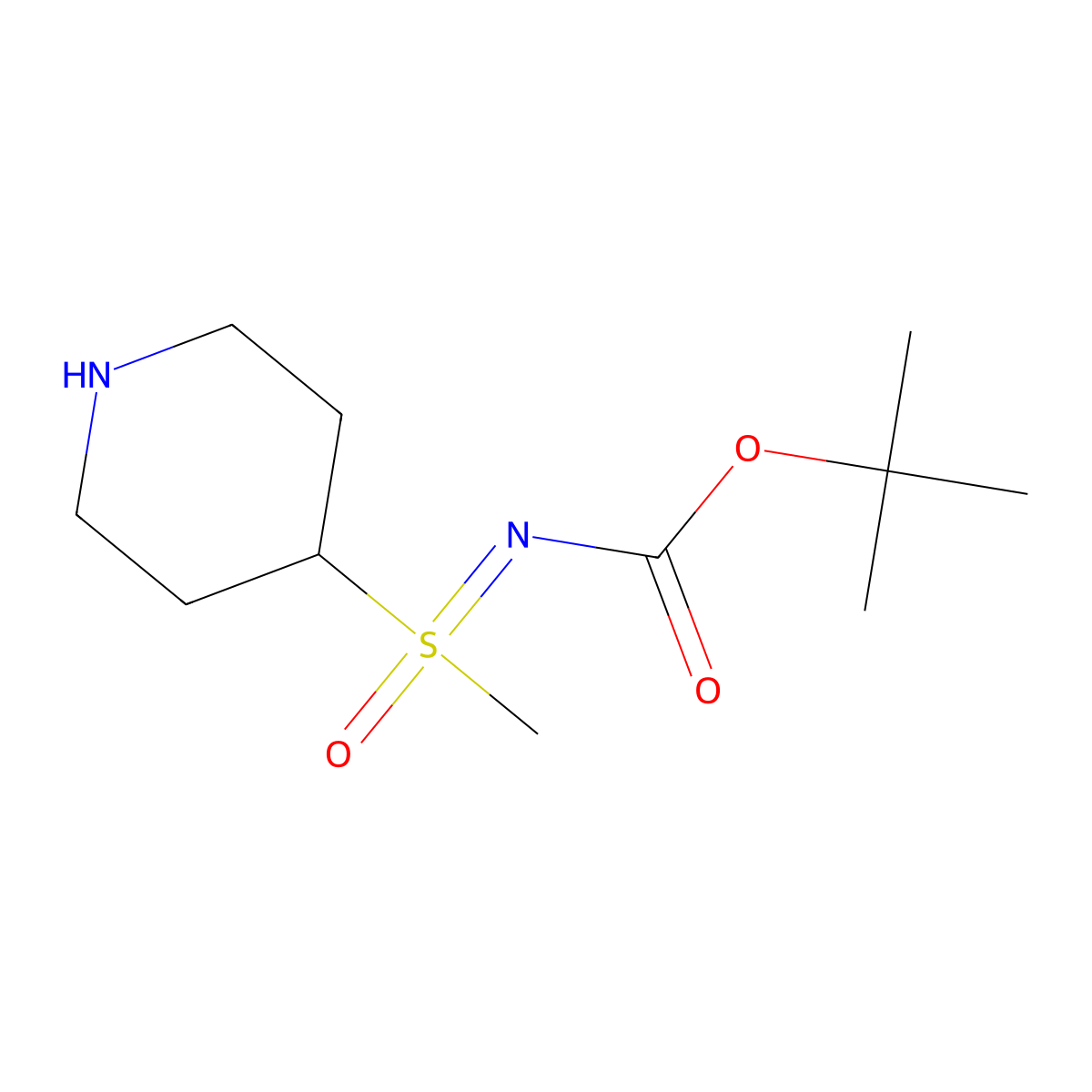 tert-butyl N-[methyl(oxo)(piperidin-4-yl)-lambda6-sulfanylidene]carbamate molecular structure, CAS 2680681-49-4
