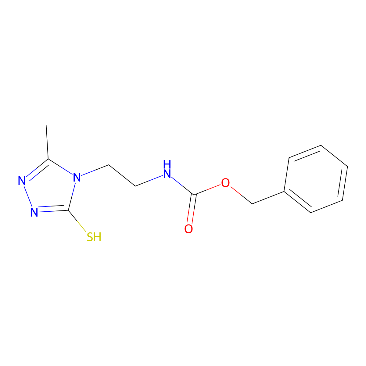 benzyl N-[2-(3-methyl-5-sulfanyl-4H-1,2,4-triazol-4-yl)ethyl]carbamate molecular structure, CAS 2680681-50-7