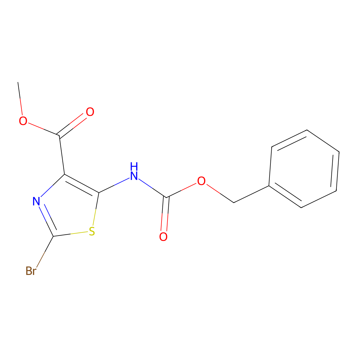 Methyl 5-{[(benzyloxy)carbonyl]amino}-2-bromo-1,3-thiazole-4-carboxylate molecular structure, CAS 2680681-62-1