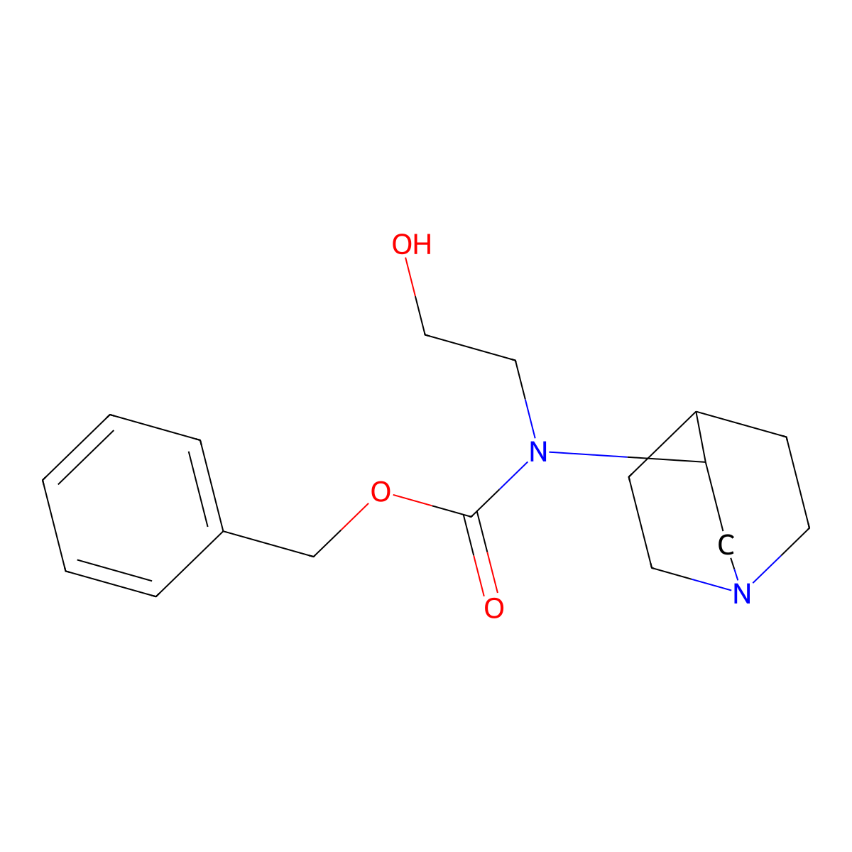 benzyl N-{1-azabicyclo[2.2.2]octan-3-yl}-N-(2-hydroxyethyl)carbamate molecular structure, CAS 2680681-68-7