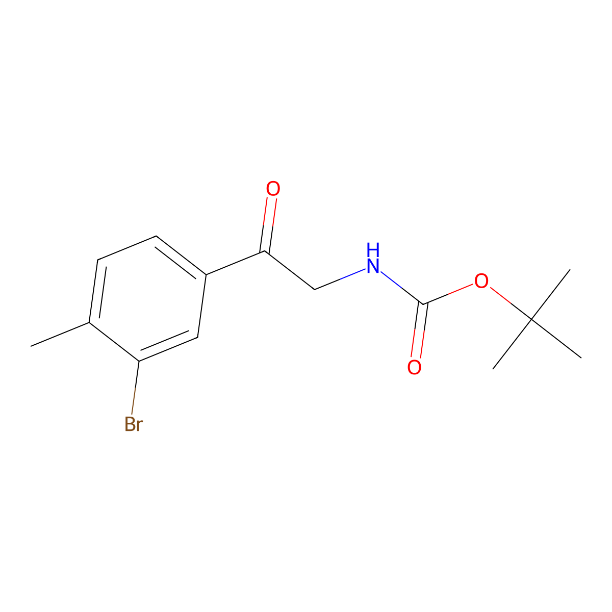 tert-butyl N-[2-(3-bromo-4-methylphenyl)-2-oxoethyl]carbamate molecular structure, CAS 2680681-69-8
