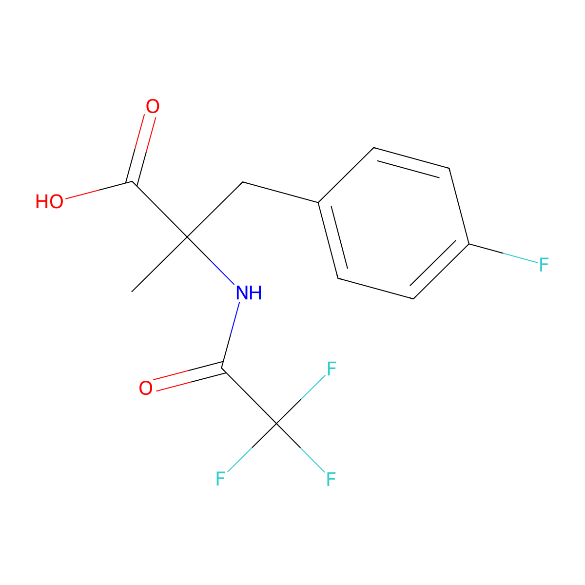 3-(4-Fluorophenyl)-2-methyl-2-(2,2,2-trifluoroacetamido)propanoic acid molecular structure, CAS 2680681-70-1