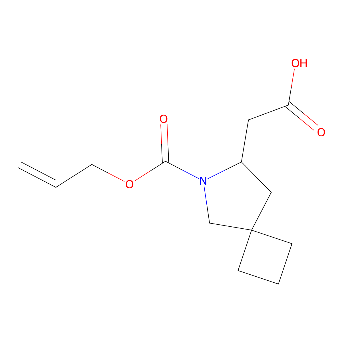 2-{6-[(Prop-2-en-1-yloxy)carbonyl]-6-azaspiro[3.4]octan-7-yl}acetic acid molecular structure, CAS 2680681-75-6