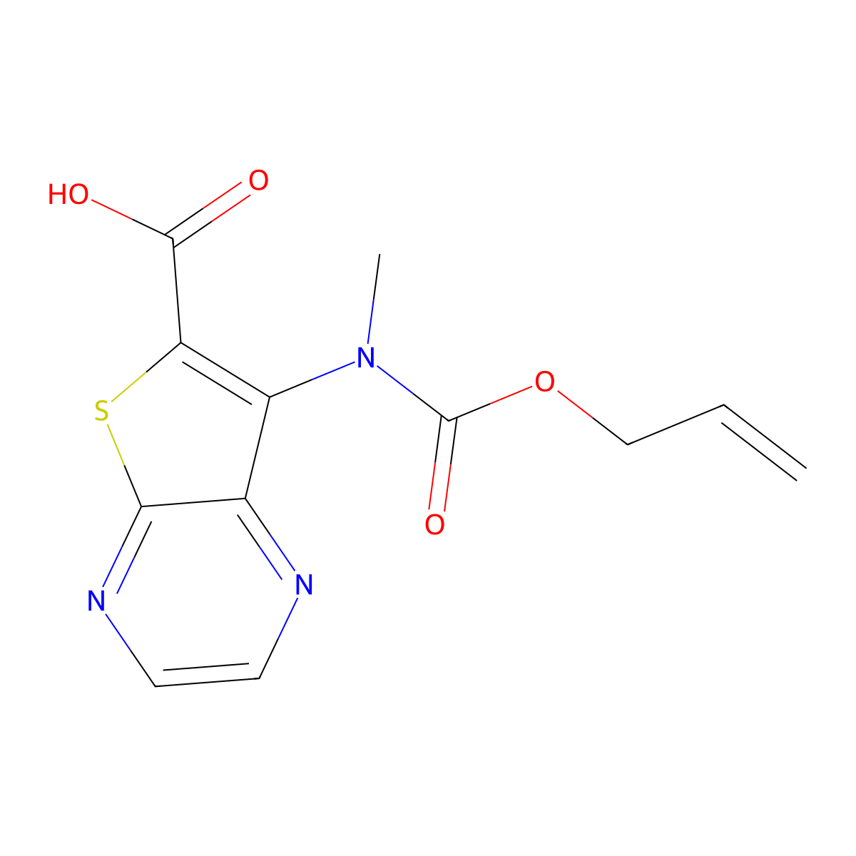 7-{Methyl[(prop-2-en-1-yloxy)carbonyl]amino}thieno[2,3-b]pyrazine-6-carboxylic acid molecular structure, CAS 2680681-82-5