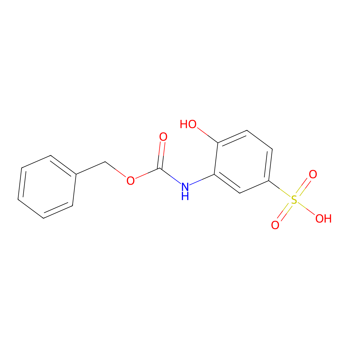 3-{[(Benzyloxy)carbonyl]amino}-4-hydroxybenzene-1-sulfonic acid molecular structure, CAS 2680681-83-6