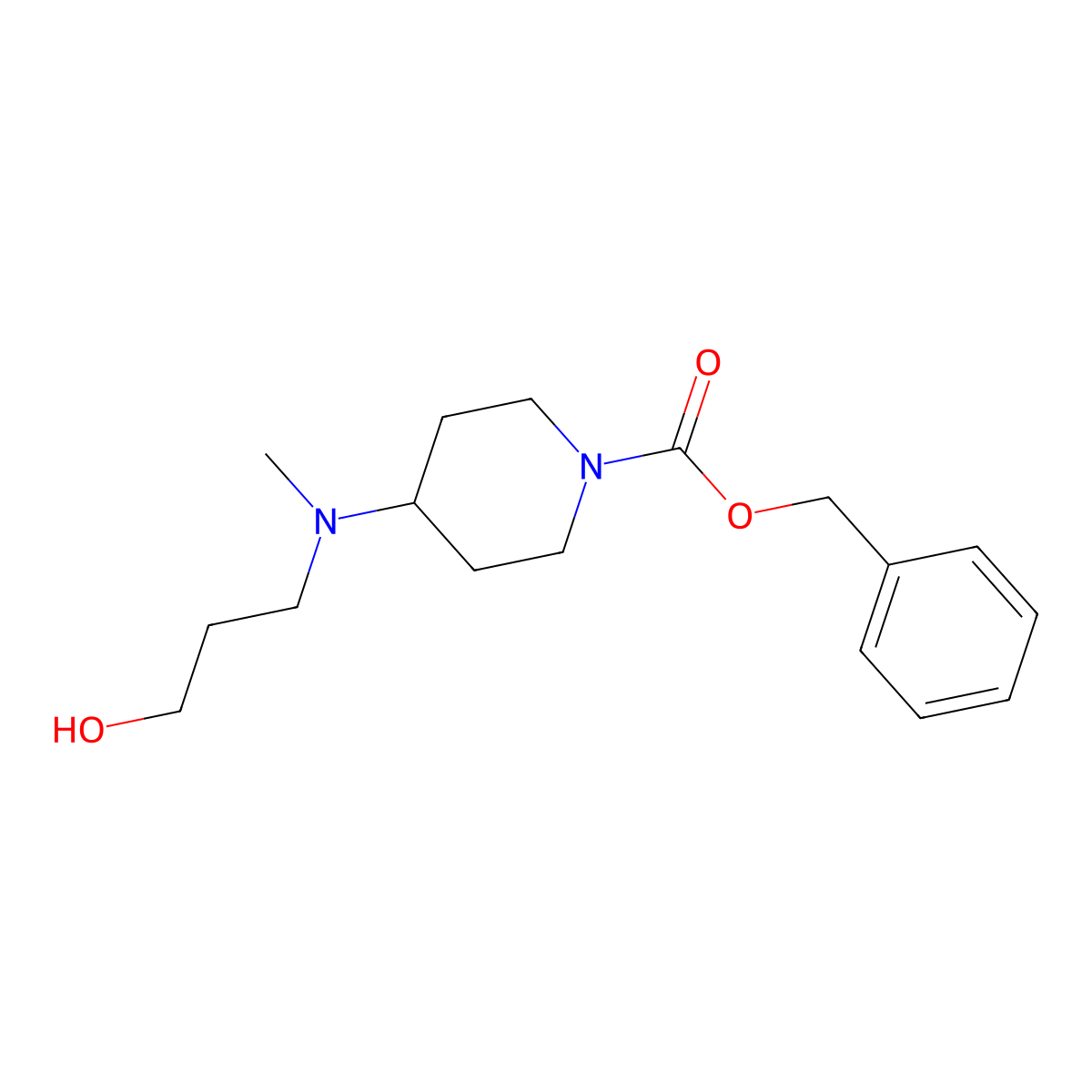 Benzyl 4-[(3-hydroxypropyl)(methyl)amino]piperidine-1-carboxylate molecular structure, CAS 2680681-98-3