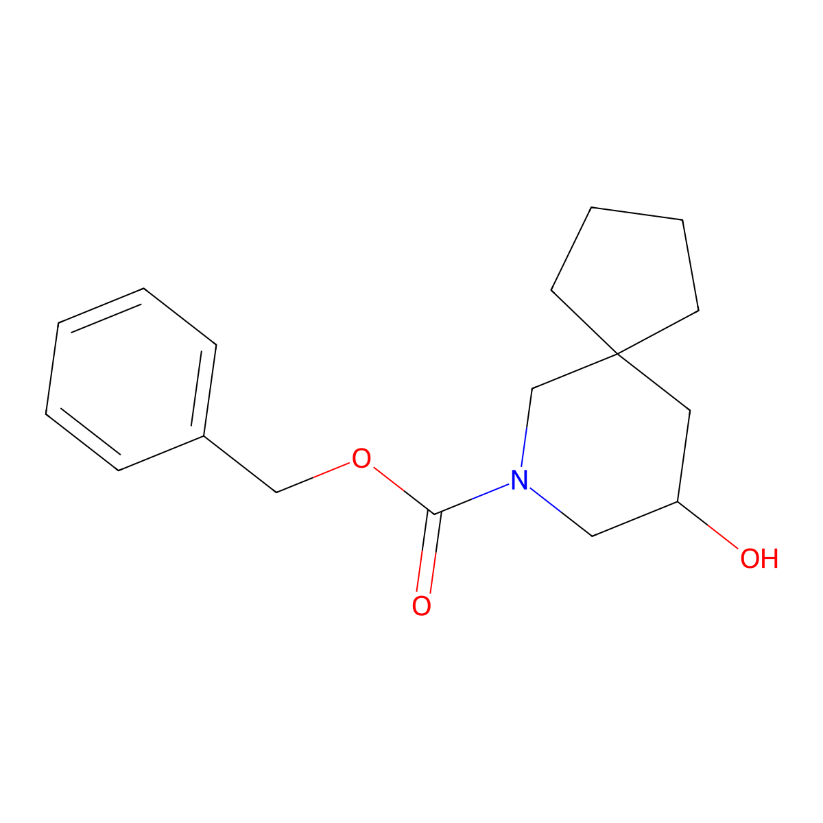 Benzyl 9-hydroxy-7-azaspiro[4.5]decane-7-carboxylate molecular structure, CAS 2680682-10-2