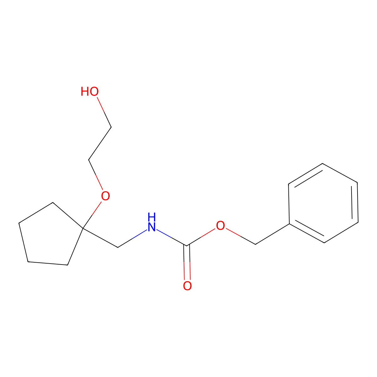 benzyl N-{[1-(2-hydroxyethoxy)cyclopentyl]methyl}carbamate molecular structure, CAS 2680682-15-7