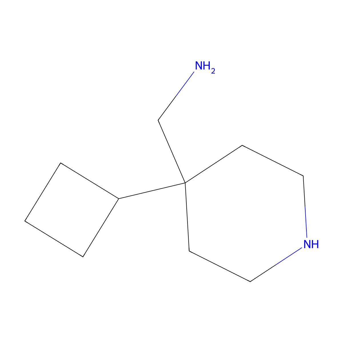 1-(4-Cyclobutylpiperidin-4-yl)methanamine molecular structure, CAS 2680682-25-9