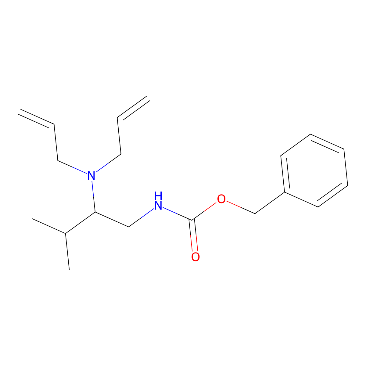 benzyl N-{2-[bis(prop-2-en-1-yl)amino]-3-methylbutyl}carbamate molecular structure, CAS 2680682-29-3