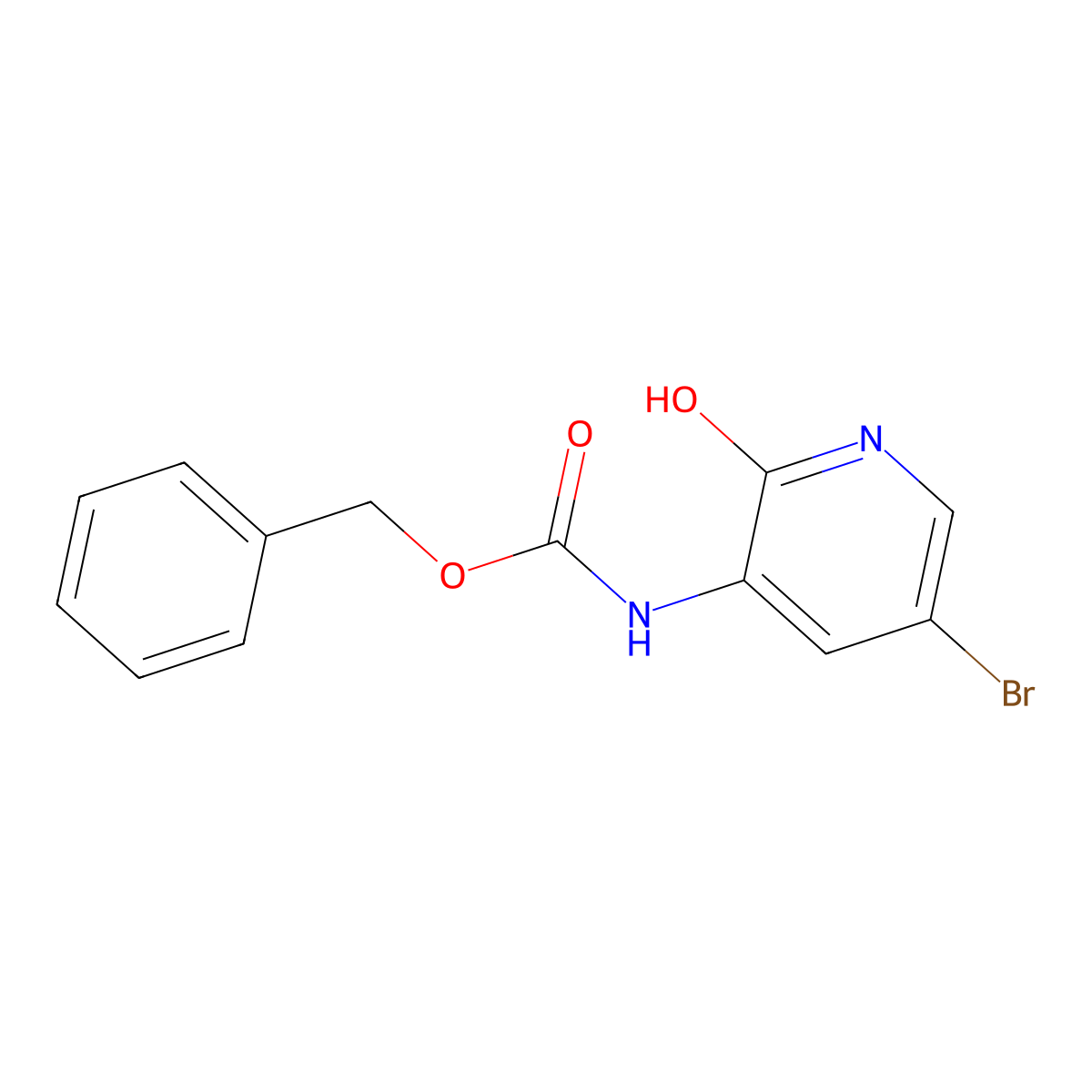 benzyl N-(5-bromo-2-hydroxypyridin-3-yl)carbamate molecular structure, CAS 2680682-32-8