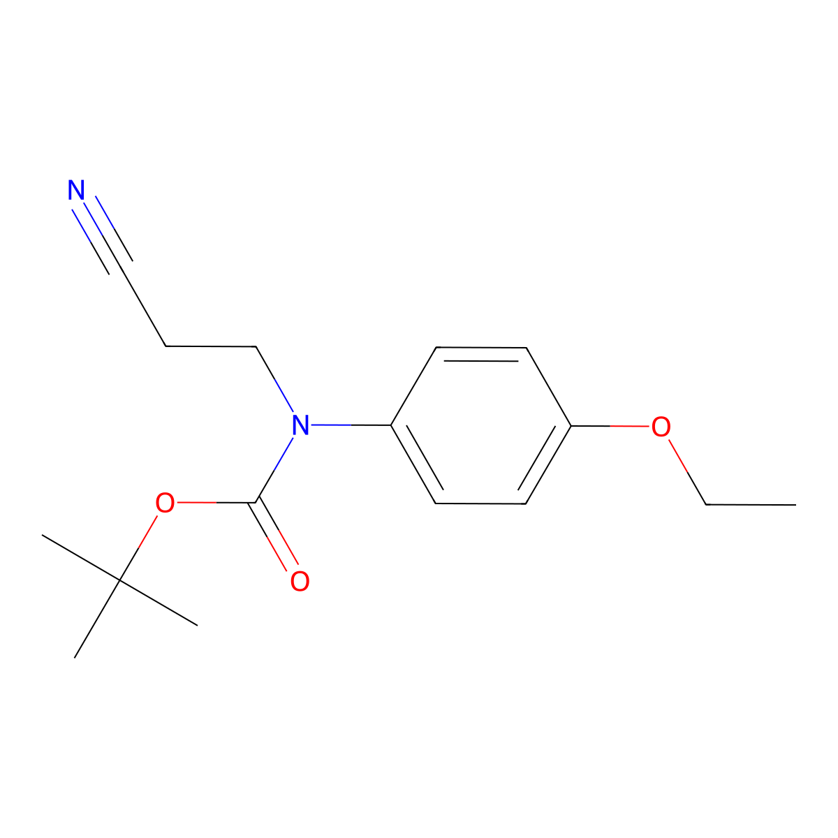 tert-butyl N-(2-cyanoethyl)-N-(4-ethoxyphenyl)carbamate molecular structure, CAS 2680682-34-0