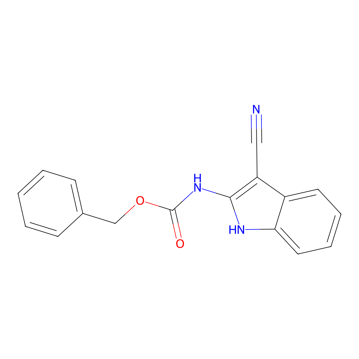 benzyl N-(3-cyano-1H-indol-2-yl)carbamate molecular structure, CAS 2680682-36-2