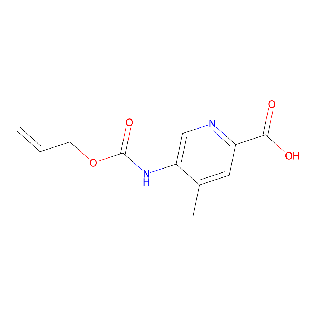 4-Methyl-5-{[(prop-2-en-1-yloxy)carbonyl]amino}pyridine-2-carboxylic acid molecular structure, CAS 2680682-41-9