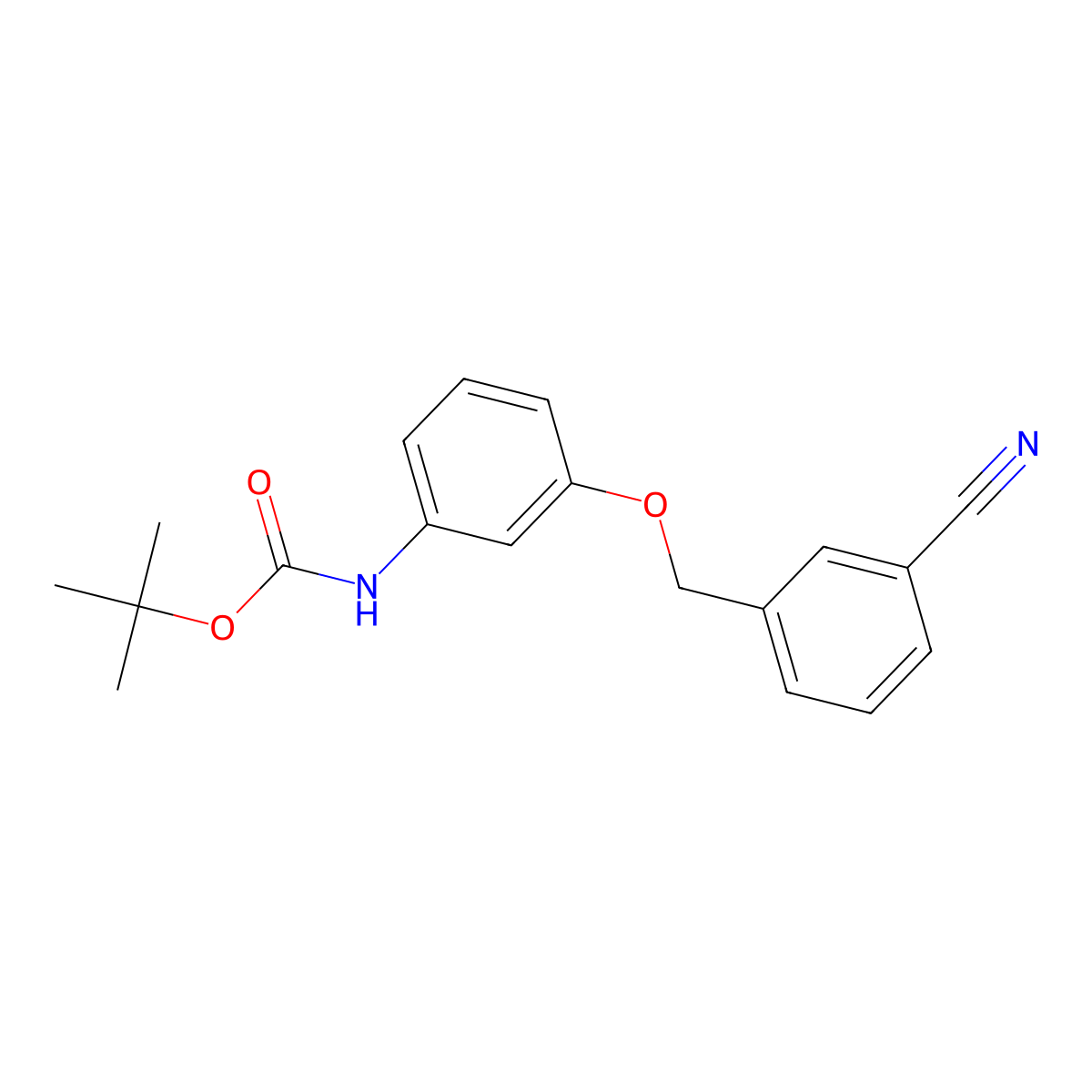 tert-butyl N-{3-[(3-cyanophenyl)methoxy]phenyl}carbamate molecular structure, CAS 2680682-45-3