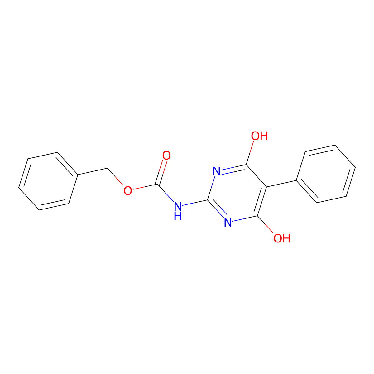 benzyl N-(4,6-dihydroxy-5-phenylpyrimidin-2-yl)carbamate molecular structure, CAS 2680682-49-7