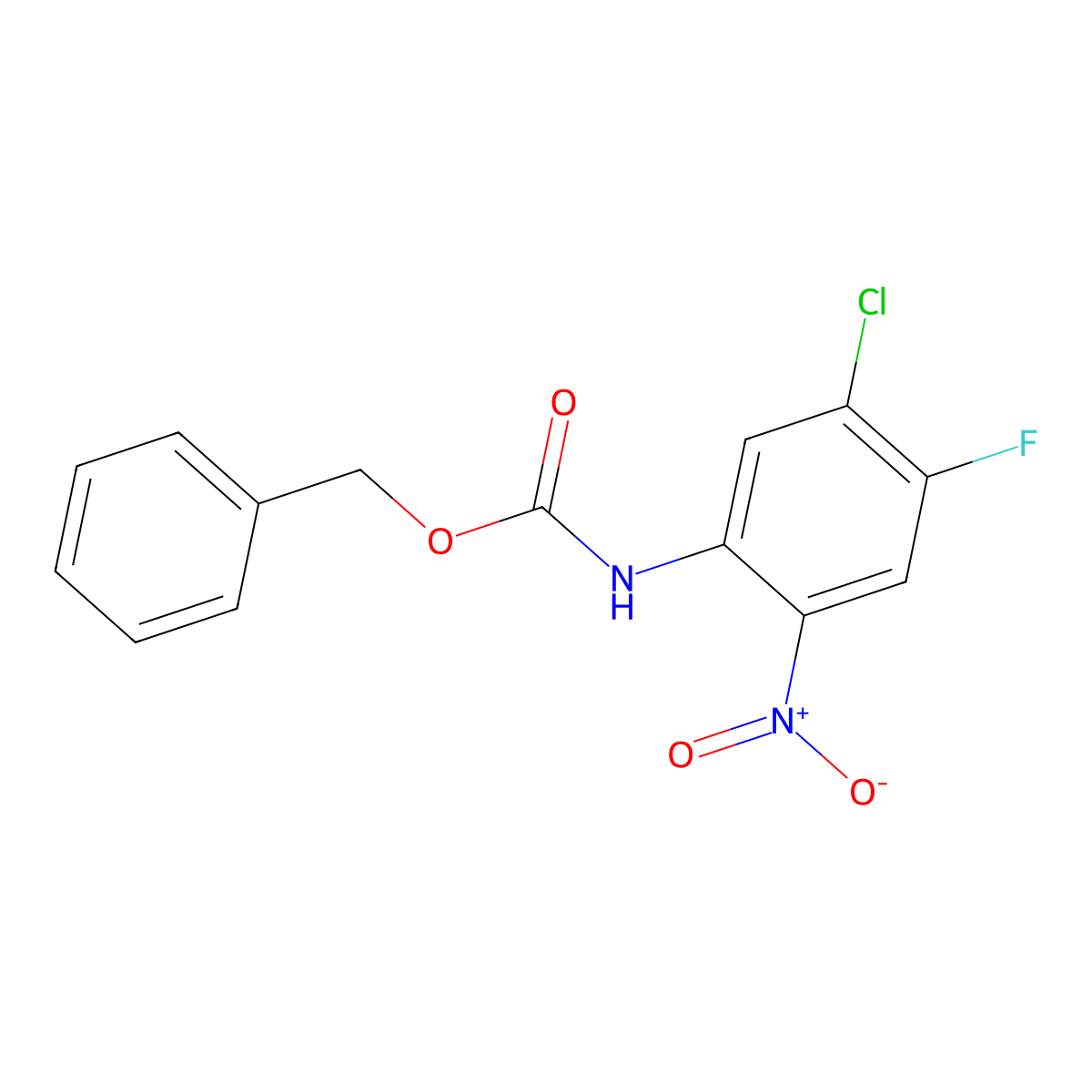 benzyl N-(5-chloro-4-fluoro-2-nitrophenyl)carbamate molecular structure, CAS 2680682-55-5