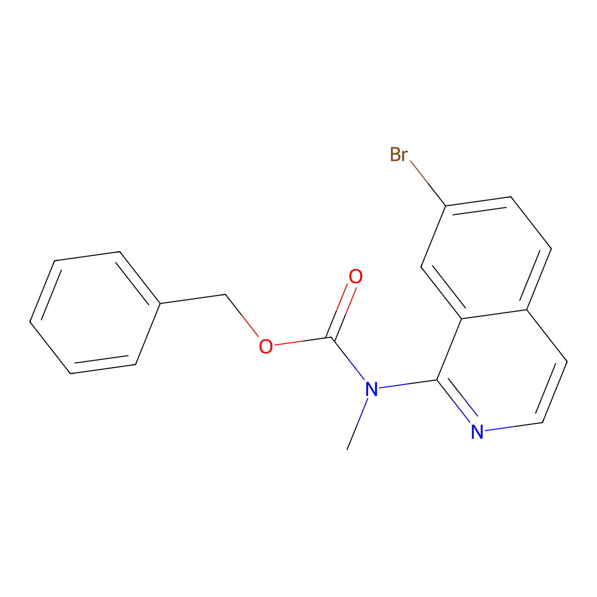 benzyl N-(7-bromoisoquinolin-1-yl)-N-methylcarbamate molecular structure, CAS 2680682-57-7