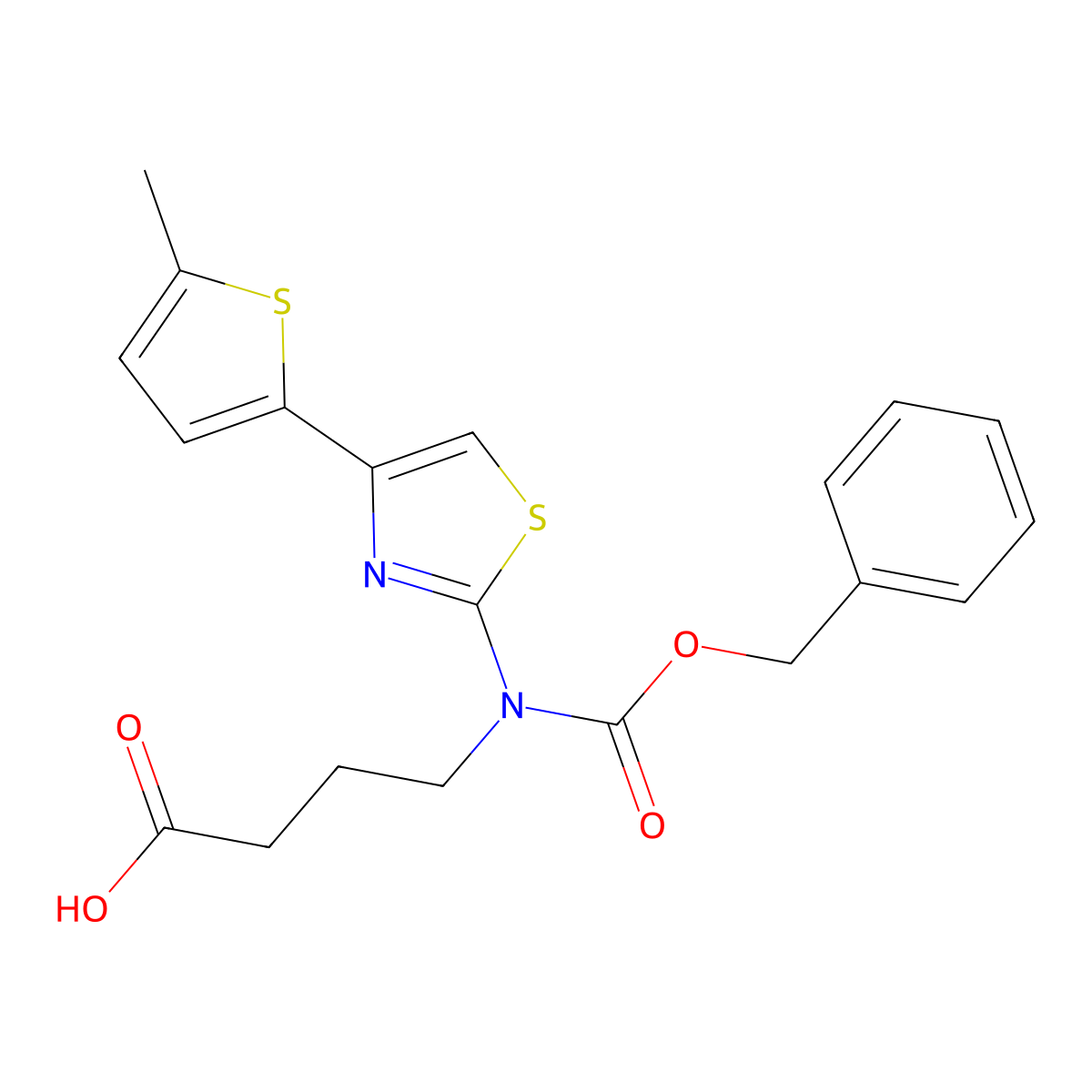 4-{[(Benzyloxy)carbonyl][4-(5-methylthiophen-2-yl)-1,3-thiazol-2-yl]amino}butanoic acid molecular structure, CAS 2680682-58-8