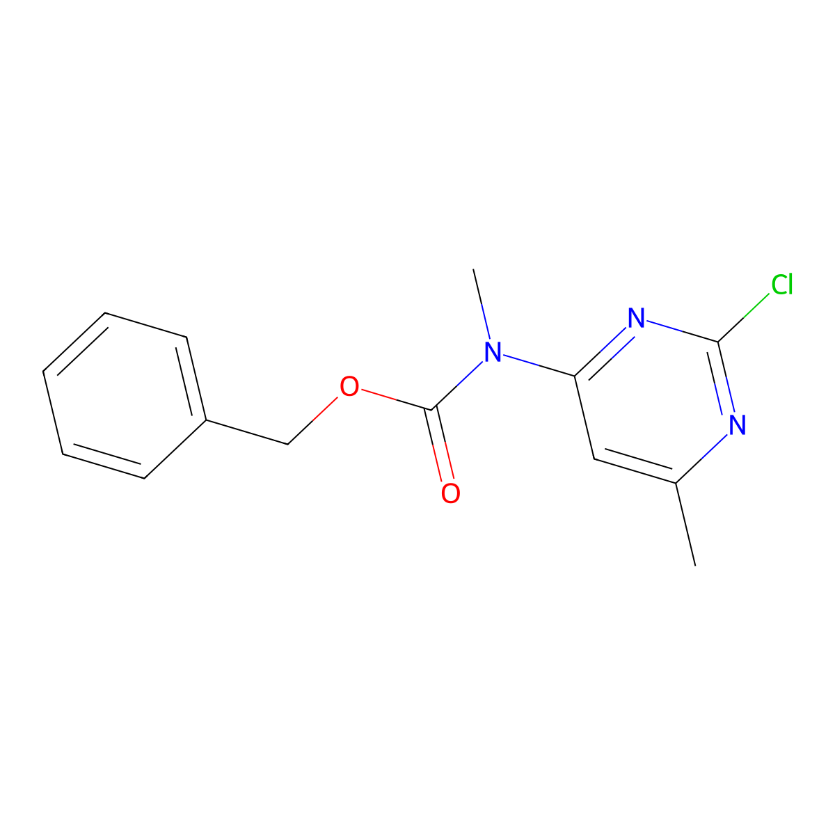 benzyl N-(2-chloro-6-methylpyrimidin-4-yl)-N-methylcarbamate molecular structure, CAS 2680682-61-3