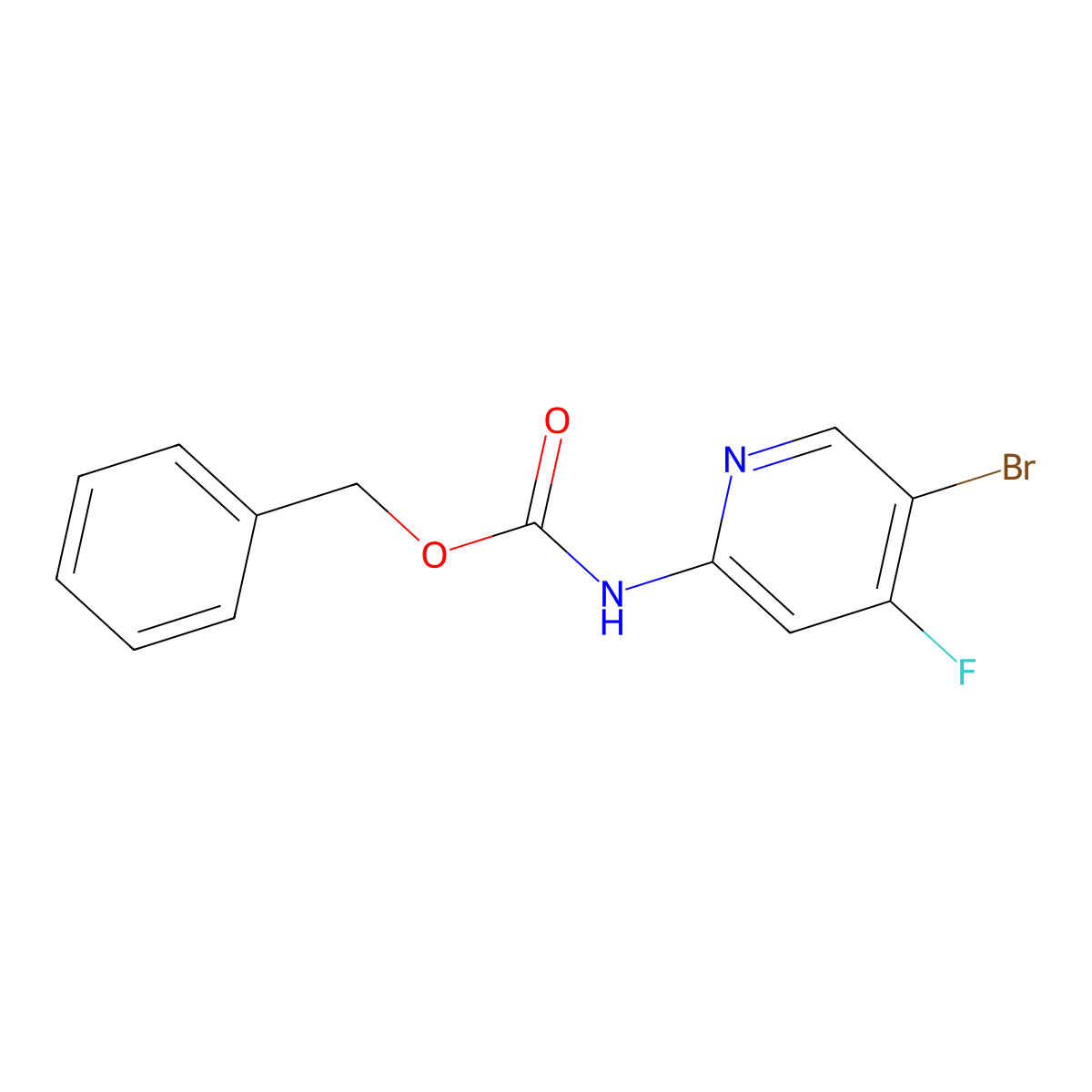 benzyl N-(5-bromo-4-fluoropyridin-2-yl)carbamate molecular structure, CAS 2680682-69-1