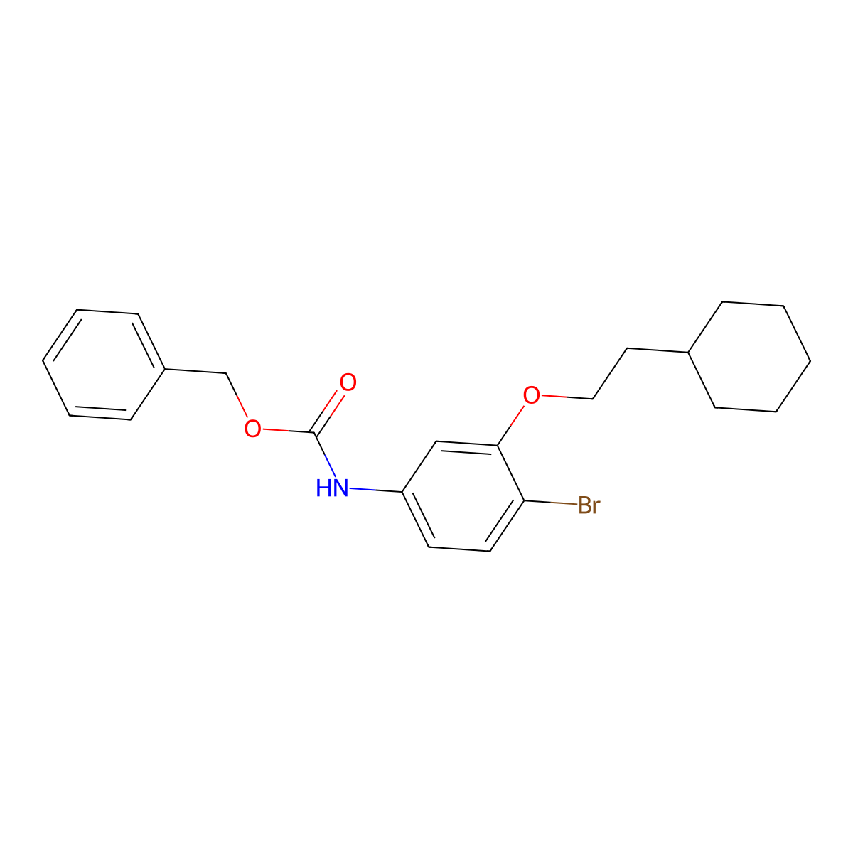 benzyl N-[4-bromo-3-(2-cyclohexylethoxy)phenyl]carbamate molecular structure, CAS 2680682-71-5