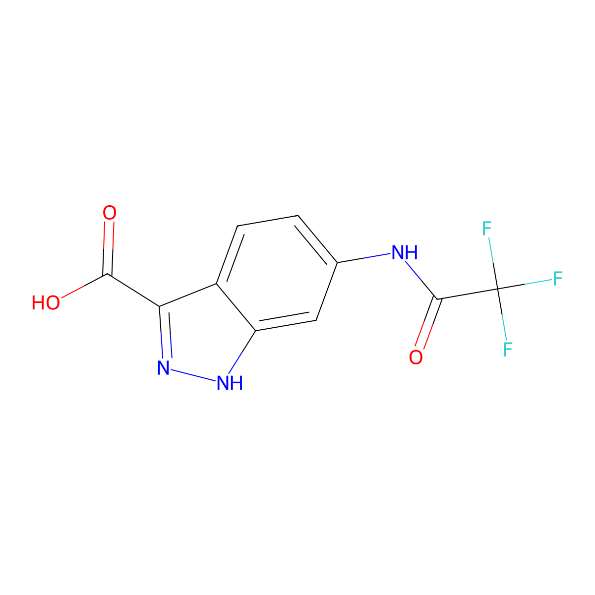 6-(2,2,2-trifluoroacetamido)-1H-indazole-3-carboxylic acid molecular structure, CAS 2680682-76-0