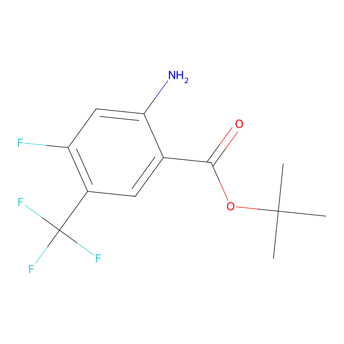 Tert-butyl 2-amino-4-fluoro-5-(trifluoromethyl)benzoate molecular structure, CAS 2680682-84-0