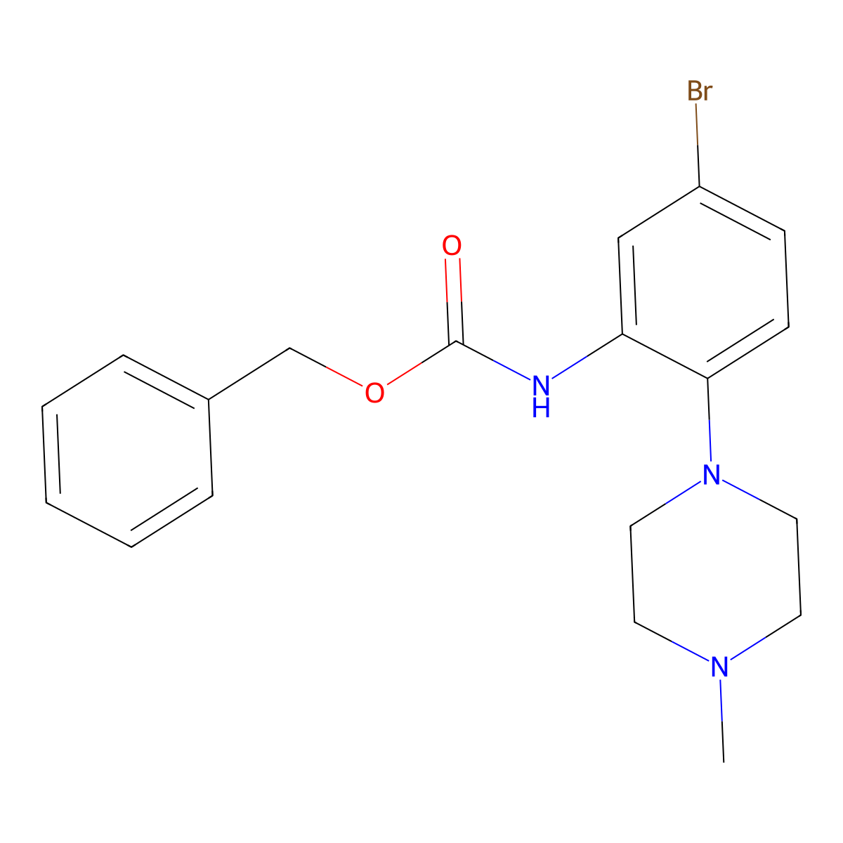 benzyl N-[5-bromo-2-(4-methylpiperazin-1-yl)phenyl]carbamate molecular structure, CAS 2680682-86-2