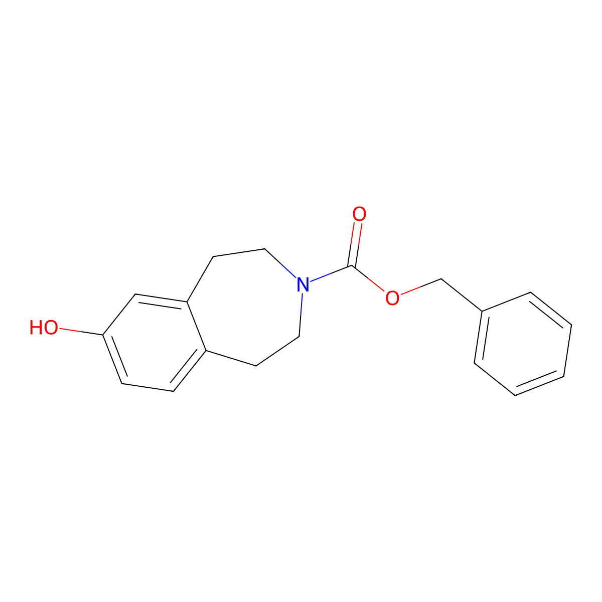 benzyl 7-hydroxy-2,3,4,5-tetrahydro-1H-3-benzazepine-3-carboxylate molecular structure, CAS 2680682-89-5